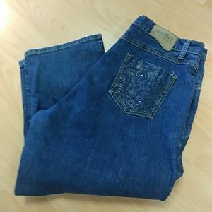 JeanBay Embellished Denim Capris